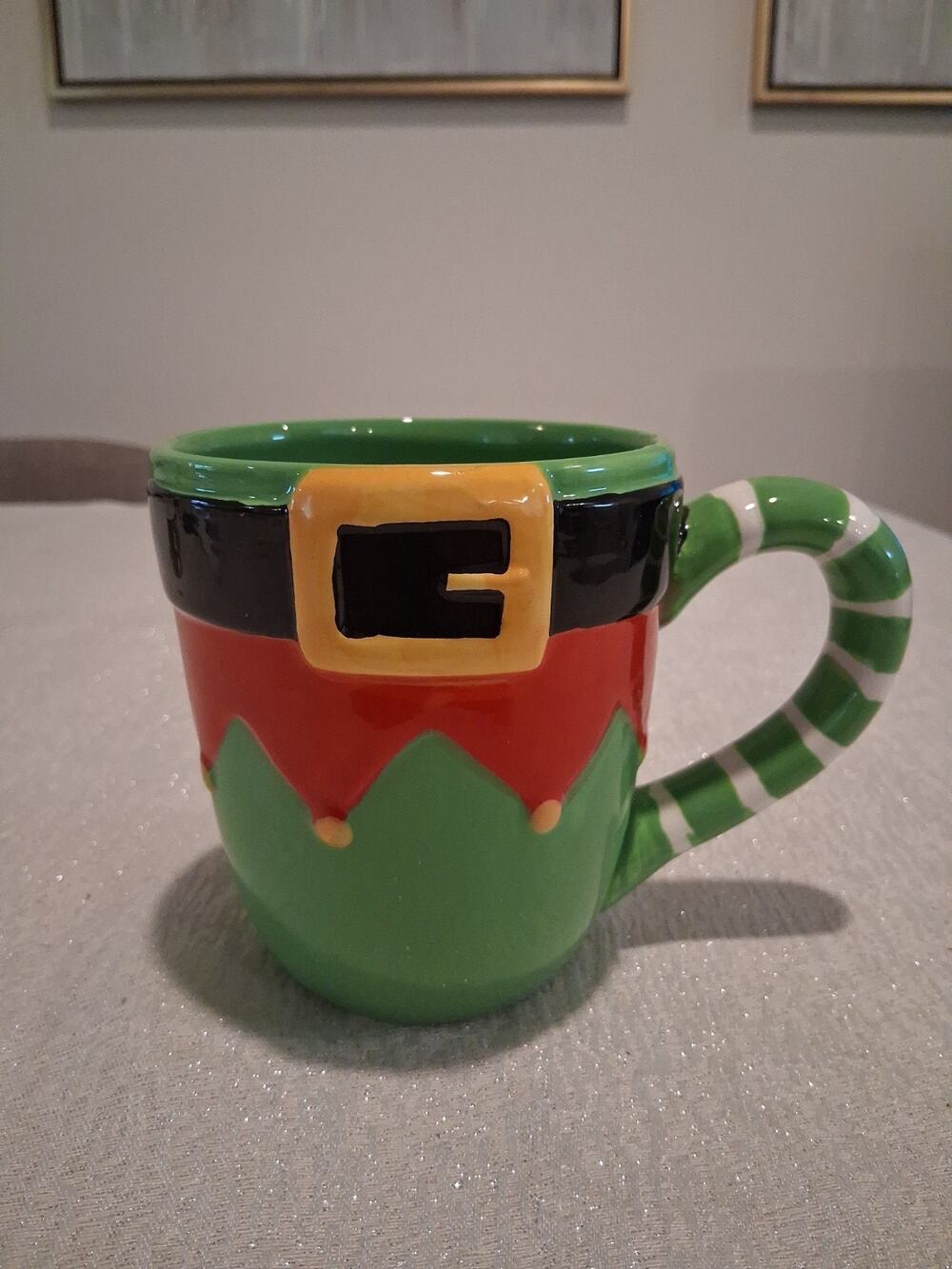 Holly Hill Christmas Elf Ceramic Coffee Mug Dishwasher Microwave Safe Holiday